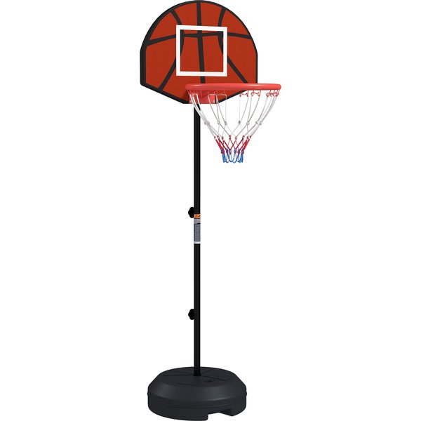 Sportnow Support Panier De Basket-Ball 2 En 1 Avec Hauteur RéGlable 129-179 Cm Et Jeu De 6 FléChettes MagnéTique-image