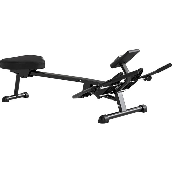 Sportnow Rameur Hydraulique à 12 Niveaux Avec éCran Lcd, Pour L'entraîNement Cardio à Domicile, Charge Max. 130 Kg, Noir-image
