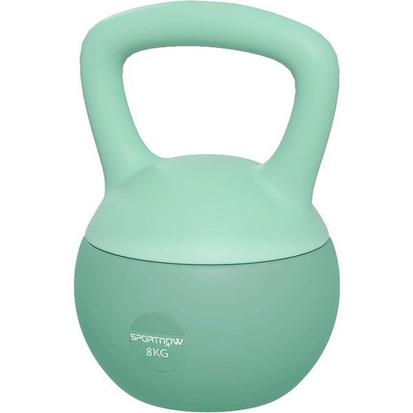 SPORTNOW Kettlebell 8kg mit rutschfestem Griff für Fitness, Muskelaufbau, Cardio, Grün Aosom