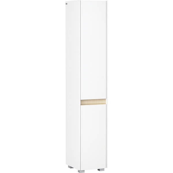 kleankin Tall Bathroom Cabinet with Adjustable Shelves, 5-Tier Modern Freestanding Tallboy with Storage Cabinets, White