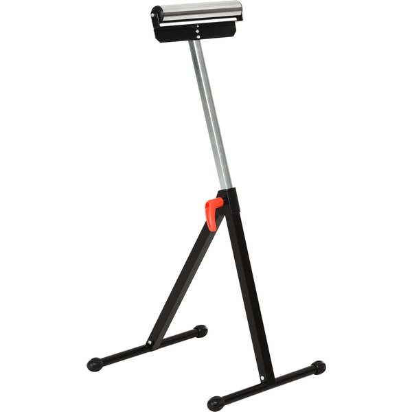HOMCOM Folding Roller Stand, Adjustable Height Material Support Pedestal with Ball Bearing Roller, Portable Metal Construction, Black | Aosom Ireland