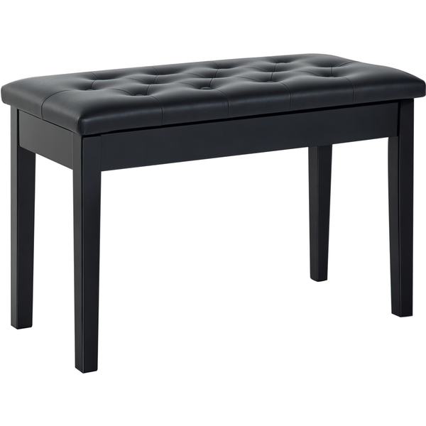 Homcom Tabouret De Piano Avec Coffre De Rangement En Similicuir Noir 76 X 36 X 50 Cm-image