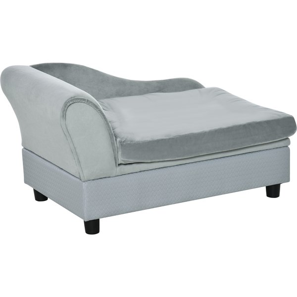 PawHut Pet Sofa Chair, with Storage, Cushion, for Small Dogs, Cats - Light Grey | Aosom Ireland
