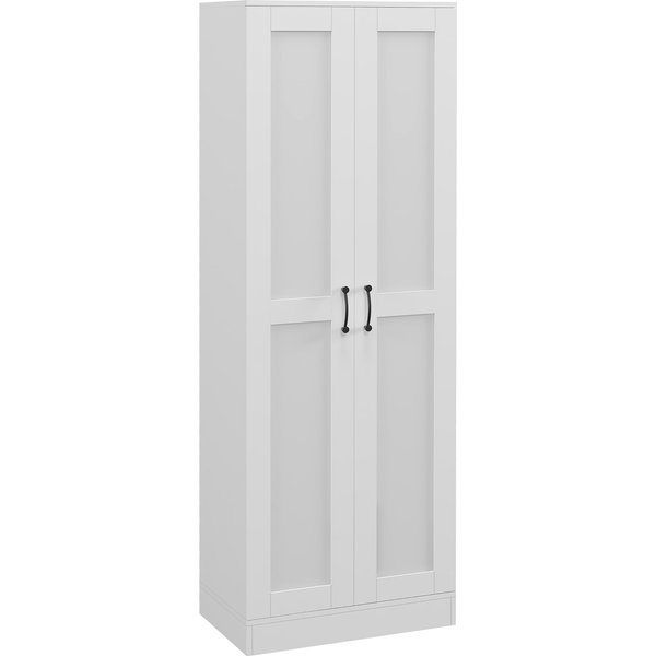 Homcom Armoire 2 Portes Meuble De Rangement Avec 4 éTagèRes, Style Contemporain, 60L X 36,5L X 175H-image