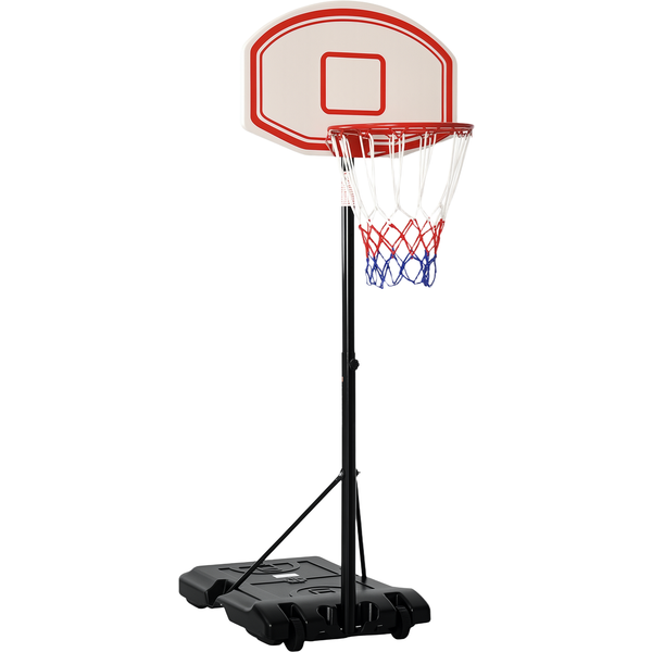 Homcom Panier De Basket-Ball Sur Pied Hauteur RéGlable 2,1 - 2,5 M Noir Blanc-image