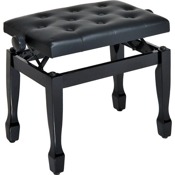 Homcom Banquette Piano Tabouret Siege Hauteur Reglable Noir Bois RevêTement SynthéTique-image