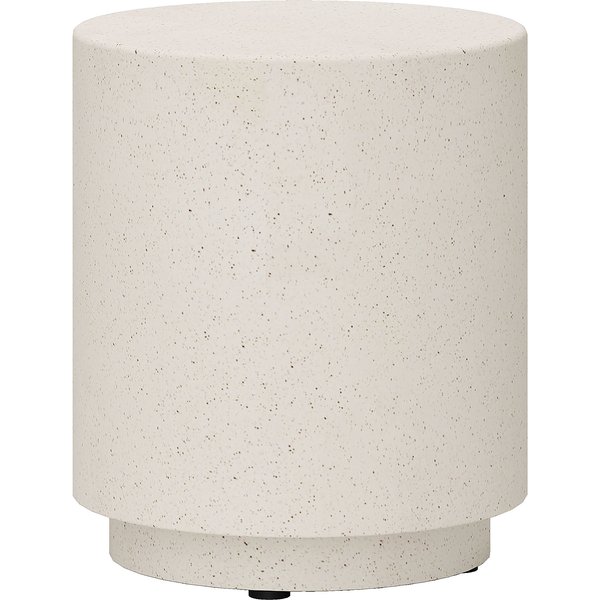 HOMCOM Beistelltisch Wohnzimmertisch mit Stein-Optik, Couchtisch, Sofatisch, Kaffeetisch für Wohnzimmer, Garten Ø37 x 43 cm, Cremeweiß Aosom