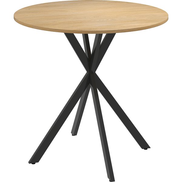HOMCOM Esstisch, Runder Küchentisch für 2 Personen im Industriestil mit Stahlbeinen, Esszimmertisch für Esszimmer, Küche, Eiche Ø80 x 75 cm Aosom