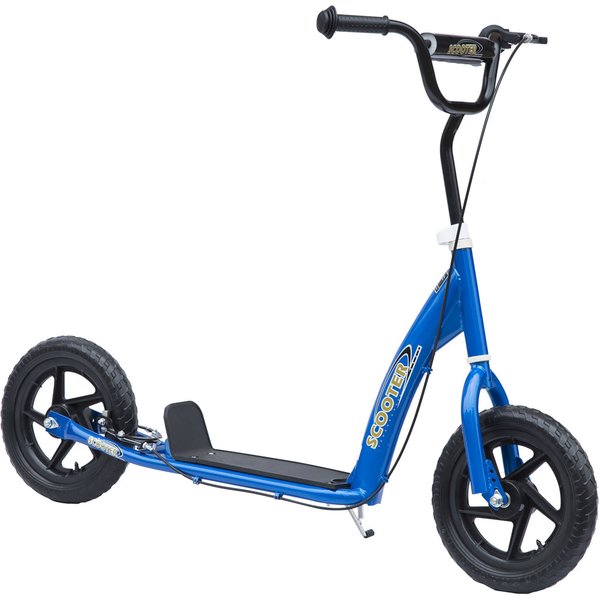 HOMCOM Kids Scooter | Kick Scooter, Big Wheel, 12" EVA Tyres, Blue | Ride On Toy | Aosom Ireland