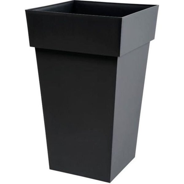 Pot De Fleur Haut Carré 39 Cm - EDA - Toscane - 39 X 39 X H. 65 Cm - 62 L - Gris Anthracite-image