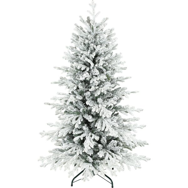 HOMCOM Artificial Christmas Tree, 150cm Fir Tree with Snow, 1162 Branches, Foldable Metal Stand | Aosom Ireland