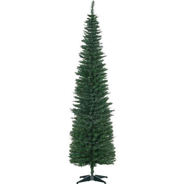 HOMCOM Artificial Christmas Tree Artificial Fir Tree Christmas Tree, incl. Stand Christmas Star 2.1m, Green | Aosom Ireland
