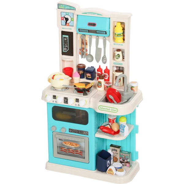 Aiyaplay Cuisine Jouet Pour Enfants 3-6 Ans Avec 92 Accessoires, En Pp, Pe Et Abs, 44.5X24X79 Cm, Vert-image
