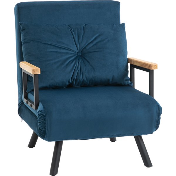 HOMCOM Relax chair in Scandinavian design, recliner, reading chair. incl. cushion with button tufting, Black + Natural | Aosom Ireland