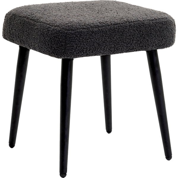 HOMCOM Stool, Footrest, Padded Seat, Cashmere-look, Steel Legs, 42 x 42 x 44 cm, Dark Gray | Aosom Ireland