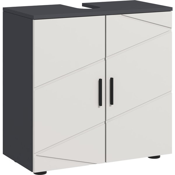 kleankin Bathroom Cabinet, Bath Dresser, Sink Base Cabinet, 2 Shelves, Wood, Light Gray | Aosom Ireland