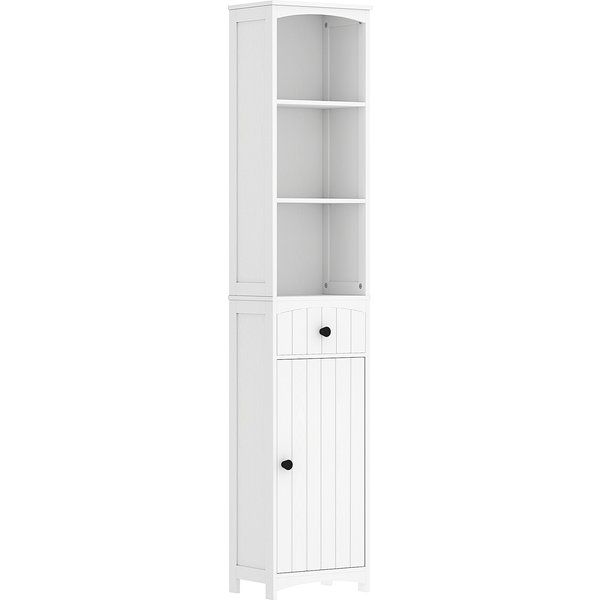 HOMCOM Bathroom Cabinet with 3 Shelves, 1 Drawer, sturdy, MDF, White | Aosom Ireland