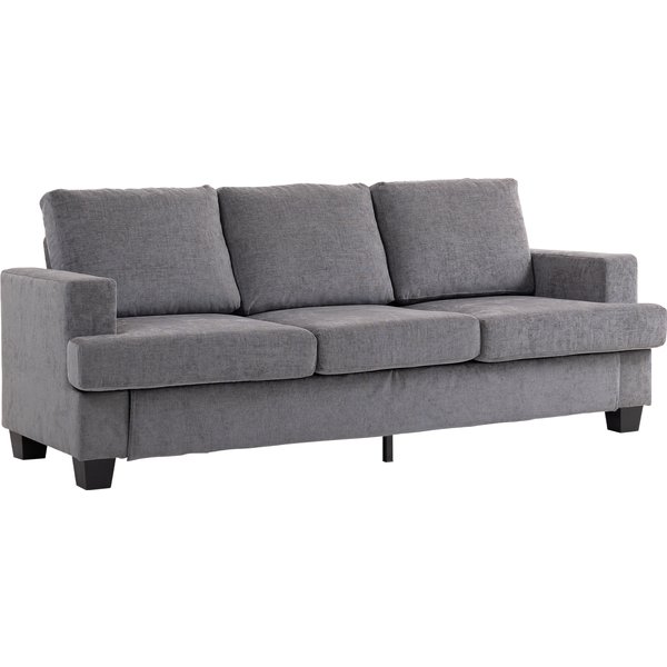 HOMCOM 3-seater sofa, living room sofa for 3 people, fabric cover, steel frame, upholstered sofa, gray | Aosom Ireland