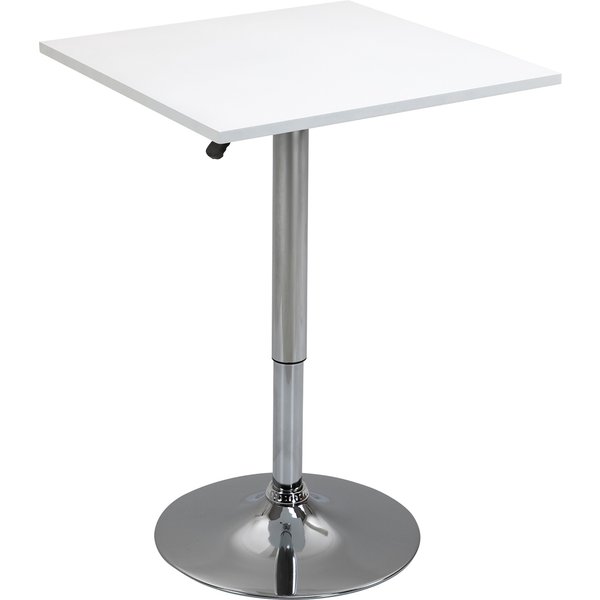 HOMCOM Height-adjustable bar table, 360° rotatable, scratch-resistant feet, stable metal base, White | Aosom Ireland