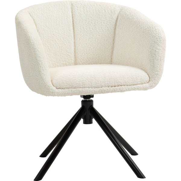 HOMCOM Chair, Upholstered chair with comfortable seat shell, swivel, cuddly upholstery, up to 120 kg, Cream white | Aosom Ireland