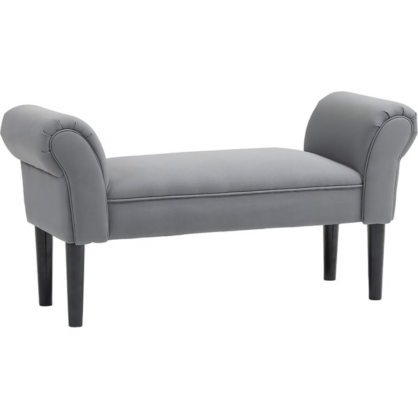 HOMCOM Bench, Bed bench, sturdy construction, soft padding, 102x36x51 cm, Gray | Aosom Ireland