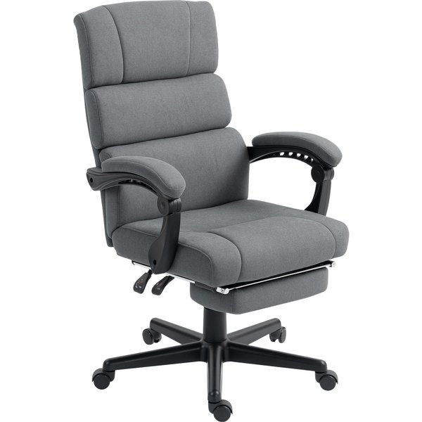 HOMCOM Padded Office Chair with Velvet-Look, Height-Adjustable, on Wheels, Gray | Aosom Ireland