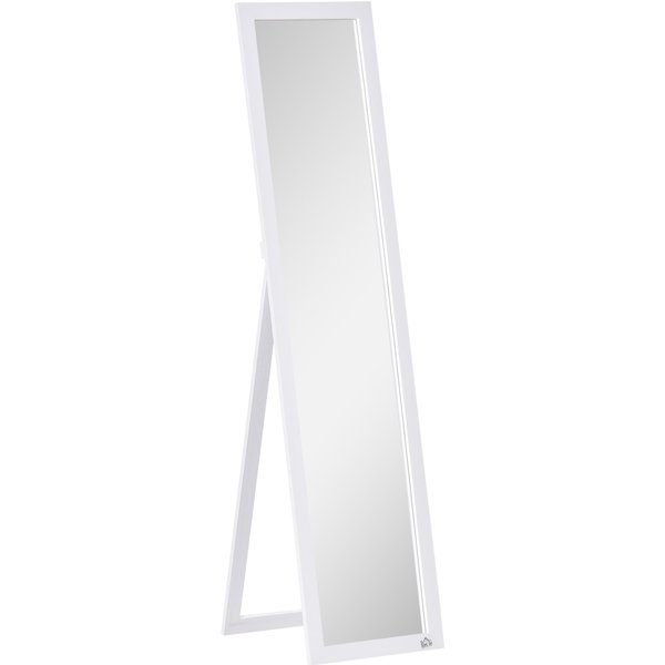 HOMCOM Full-Length Mirror, freestanding, wall-mountable, MDF frame, 37 x 37 x 154 cm, White | Aosom Ireland