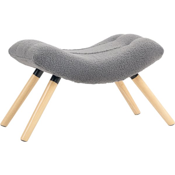 HOMCOM Modern footstool with fleece cover and wooden legs, padded, for living room, bedroom, hallway, Dark gray | Aosom Ireland