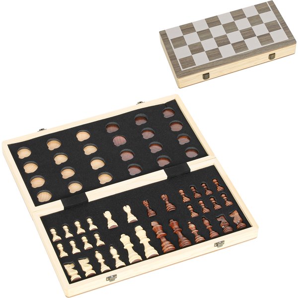 SPORTNOW Foldable Games Set, Chess and Checkers, Compact Case, Walnut, Accessories | Aosom Ireland
