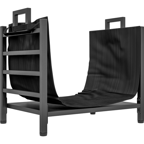 Outsunny Outdoor and Indoor Steel Log Rack with 600D Oxford Carry Bag, 49x34x44 cm, Black | Aosom Ireland