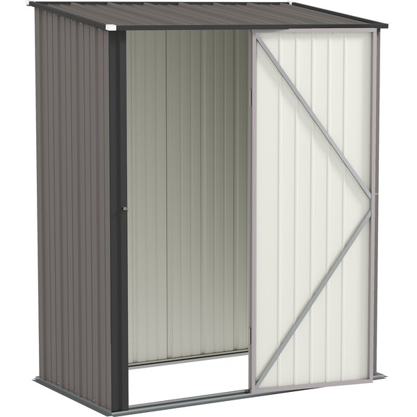 Outsunny Abri De Jardin Abri à Outils, Porte Verrouillable, RéSistant Aux IntempéRies, 161,5 Cm X 94,5 Cm X 196 Cm, Noir-image