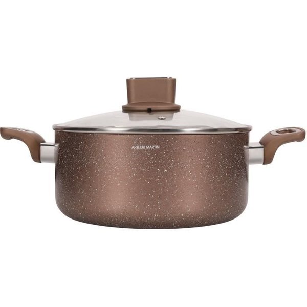 Marmite - Arthur Martin - AM5531 - 28 Cm Avec Couvercle En Verre - Aluminium - Tous Feux Dont Induction-image