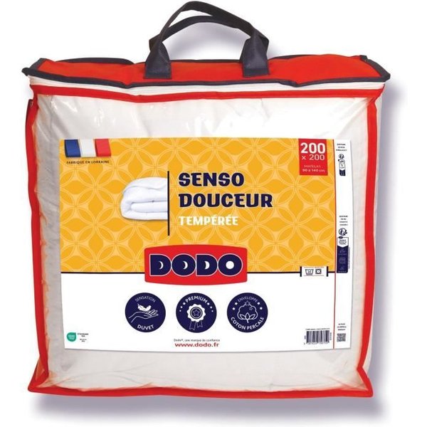 Dodo - Couette TempéRéE 350 G/M² - Senso Douceur - 200 X 200 Cm - Blanc-image
