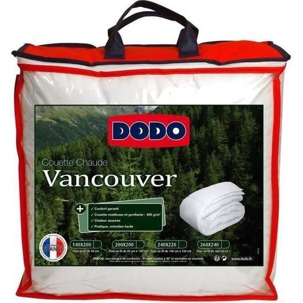 Couette Chaude Vancouver - 220 X 240 Cm - 400Gr/M² - Blanc - Dodo-image