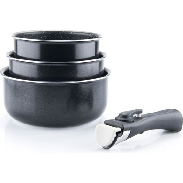 Arthur Martin AM120B Set De 3 Casseroles 16-18-20 Cm + 1 PoignéE - Tous Feux Dont Induction-image