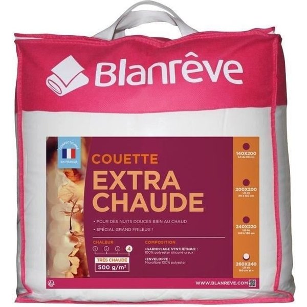 Blanreve Couette Extra Chaude En Microfibre - 240 X 260 Cm - Blanc-image