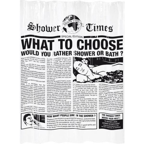 Gelco Rideau De Douche Gazette 180 X 200 Cm Noir-image
