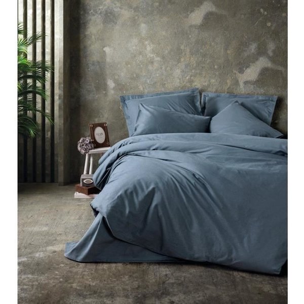 Parure De Lit - 1 Housse De Couette 220 X 240 Cm + 2 Taies D'oreiller 60 X 60 Cm - 100% Coton Renforcé - Anthracite-image