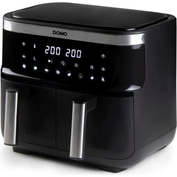 Friteuse Sans Huile Domo - DO537FR - Double Cuve - Capacité 8L - Jusqu'a 200° - 8 Programmes De Cuisson - 2850W-image