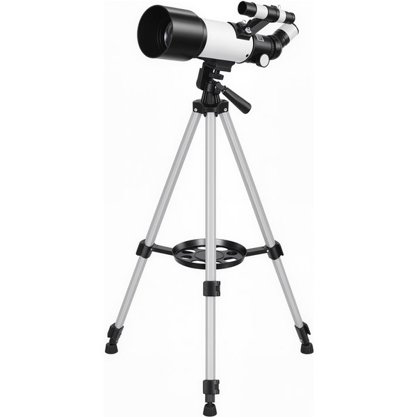Outsunny 70mm Refractor Telescope – 40x/16x, Adjustable Tripod, White | Aosom Ireland