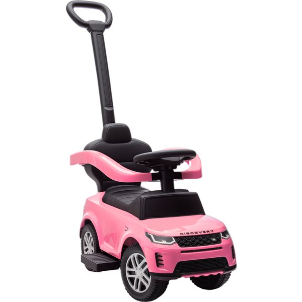 AIYAPLAY 2‑in‑1 Lauflernwagen LAND ROVER DISCOVERY, 18–36 Monate, mit Stauraum, Hupe & abnehmbarem Sicherheitsbügel, Rosa Aosom