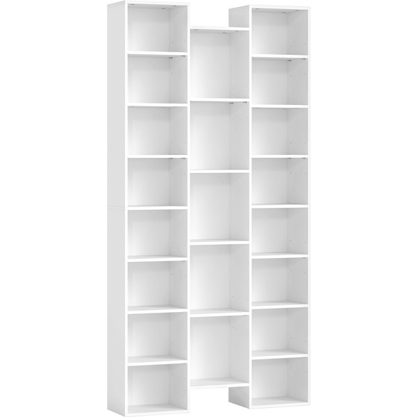 HOMCOM Modern 71" Tall Particleboard Bookcase — 21 Cubes, 10 Adjustable Shelves, White | Aosom Ireland