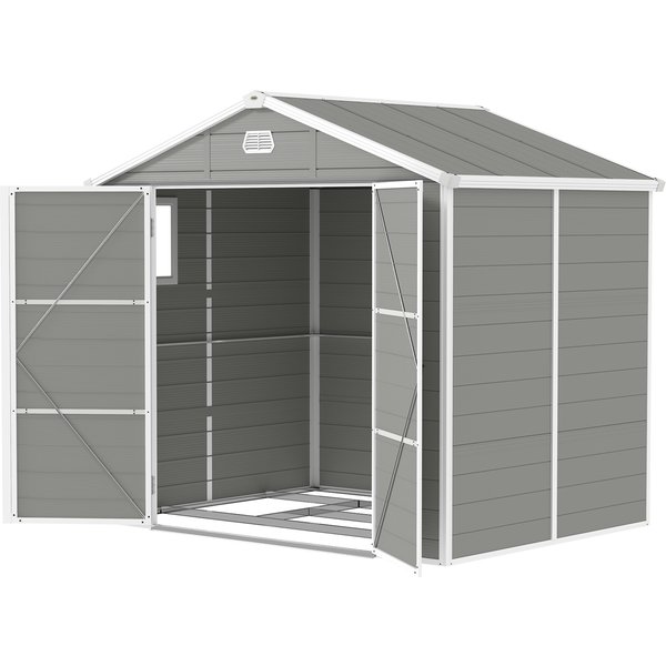 Outsunny Abri De Jardin, 4,1M², Abri Avec Toit En Pignon, 240 X 190 X 180/228 Cm-image