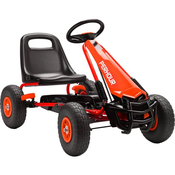AIYAPLAY Pedal Go-Kart for kids adjustable seat EVA tires manual clutch and brake 110 x 61 x 62 cm red | Aosom Ireland