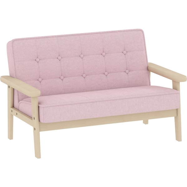 AIYAPLAY Children's armchair, children's sofa with wooden frame, velvet-look, padded, for children aged 3-15 years Pink | Aosom Ireland