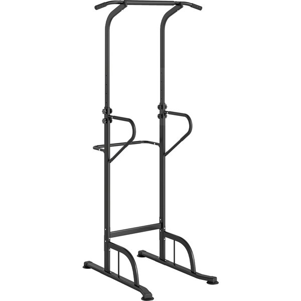HOMCOM Power Tower Dip Station Pull Up Bar Multi-Function Push Up Equipment with Adjustable Height for Home Gym Strength Training Workout Fitness | Aosom Ireland