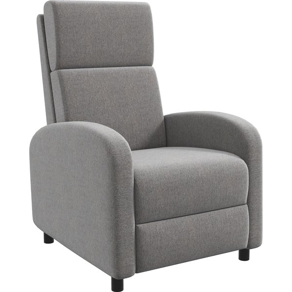 Homcom Fauteuil Relax Inclinable Jusqu'à 160° Manuellement Avec Repose-Pieds IntéGré, Charge Max. 120Kg, Grand Confort, Gris-image