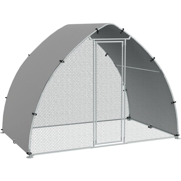 Pawhut Grand Enclos Poulailler Chenil VolièRe ExtéRieure 5,75M² Toit Anti-Uv Toit Anti-Uv, Acier Galvanisé, Porte Verouillable-image