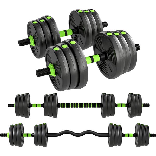 SPORTNOW Adjustable dumbbell set 25 kg dumbbells barbell set dumbbells for strength training | Aosom Ireland