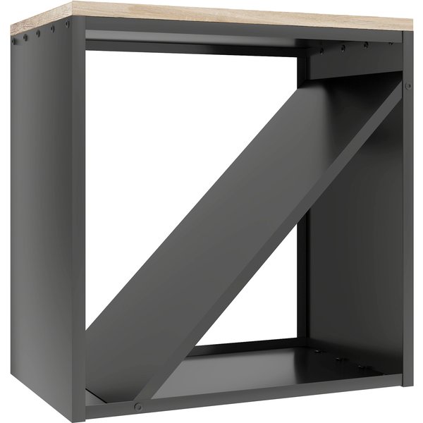 Outsunny 2-in-1 Indoor Firewood Rack 58 x 36 x 60cm Elevated Log Rack with Divider Metal Black | Aosom Ireland